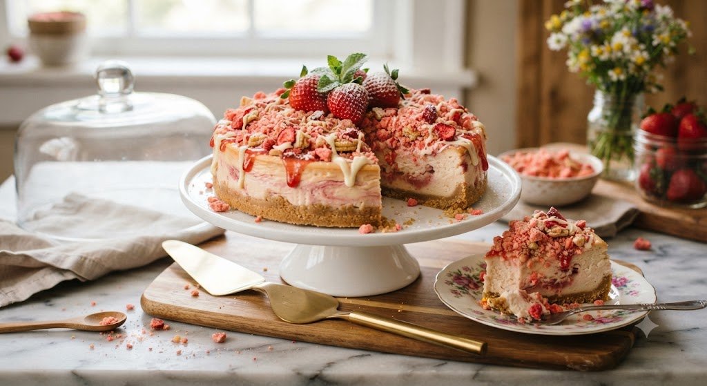 Strawberry Crunch Cheesecake